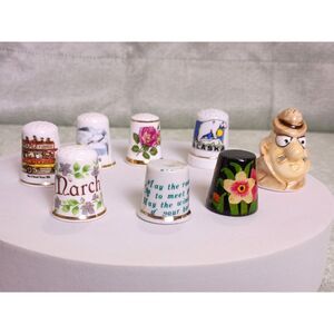 Vintage United Artists Inspector Clouseau Ceramic Thimble and 7 Others